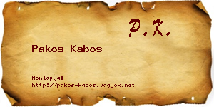 Pakos Kabos névjegykártya